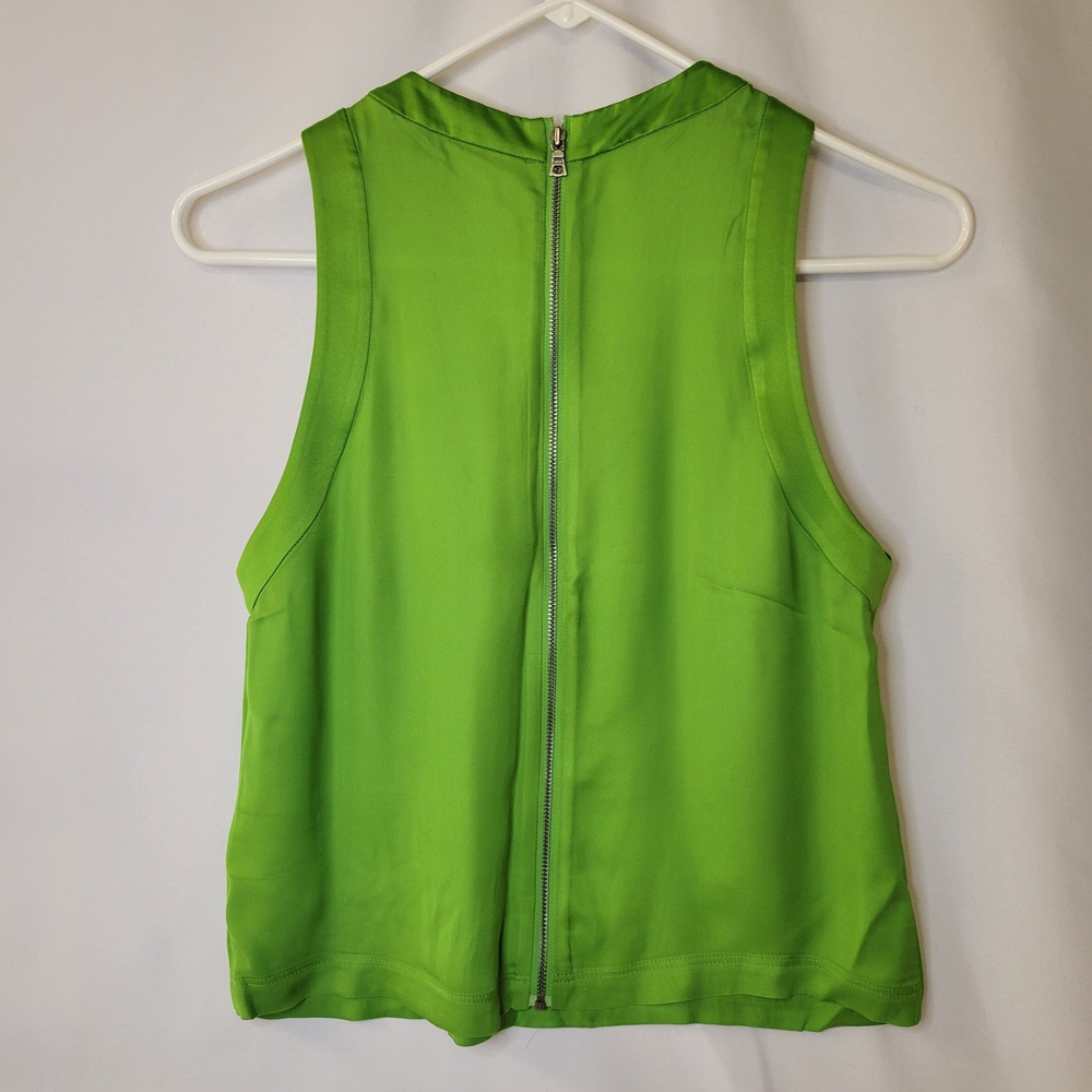 Alice and Olivia Angelina Charmeuse Green Top - Picture 3 of 4